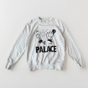 Palace Skateboards Gray Sweatshirt Boxing KO Crew Embroidered Graphic Men's M
